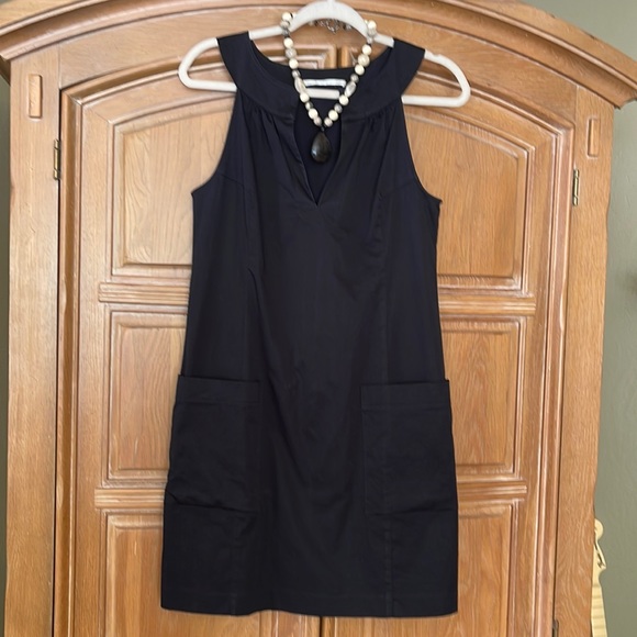🌺 SAKS; Twelfth Street By Cynthia Vincent; Little Black Cotton Dress; Size Med! - Picture 3 of 11